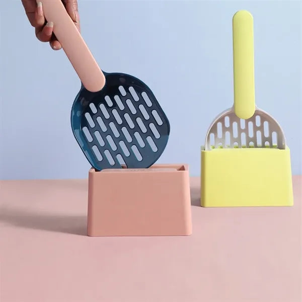 Pet Cat Litter Shovel W/Base