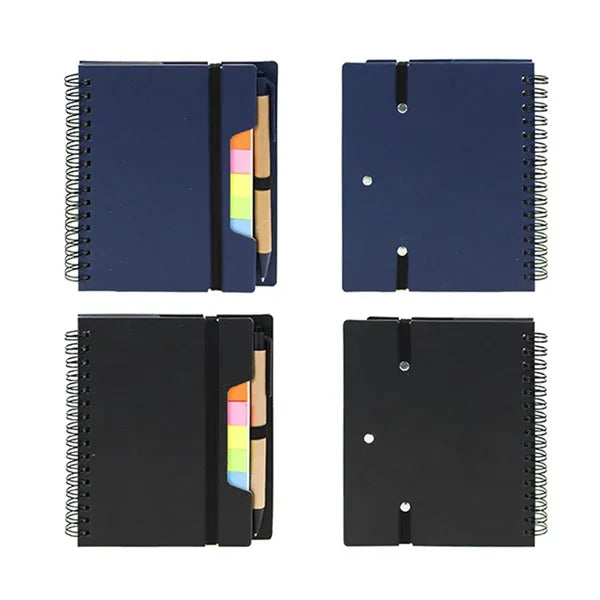 Spiral Lined Kraft Paper Bookmark Notebook with Pen Holder