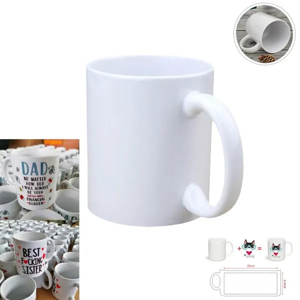 11oz White Ceramic Mug Full Color