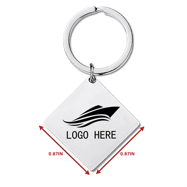Square Stainless Steel Message Key Tags