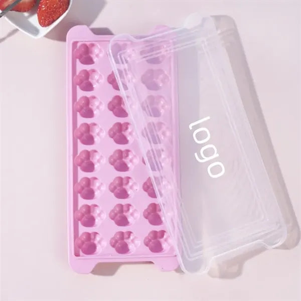 Cute Cat Paw Silicon Ice Cube Tray With Lid