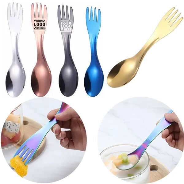 Stainless Steel Double-ended Spoon Fork