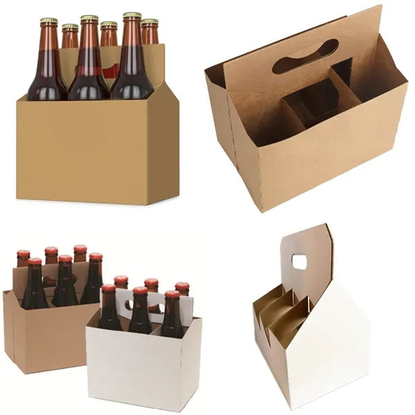 Kraft Cardboard Bottle Holder Carrier