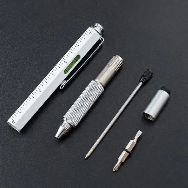 6 in 1 Multitool Pen with Ruler Level Gauge Screwdriver