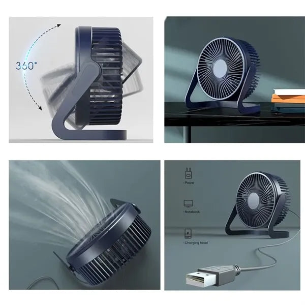 ABS Desktop 360 Rotate Airflow Quiet Cooling USB Mini Fan