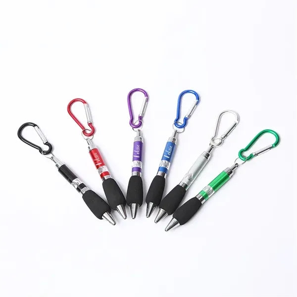 Aluminum Ballpoint Pen with Carabiner