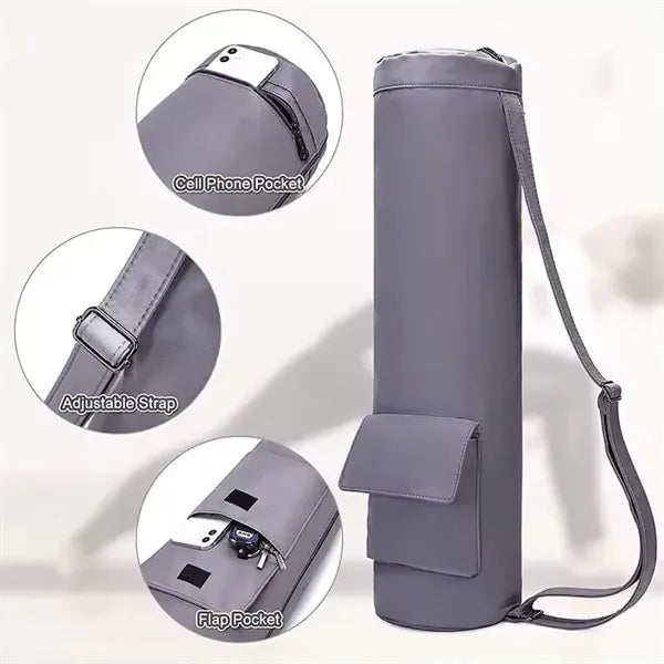 Women Fitness Round Canvas Yoga Mat Carry Tote Bag