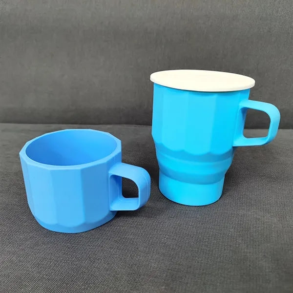 11 oz Silicone Collapsible Coffe Cup with Lid and Handle