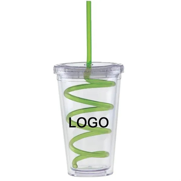 16 oz Curly Straw Carnival Cup Tumbler