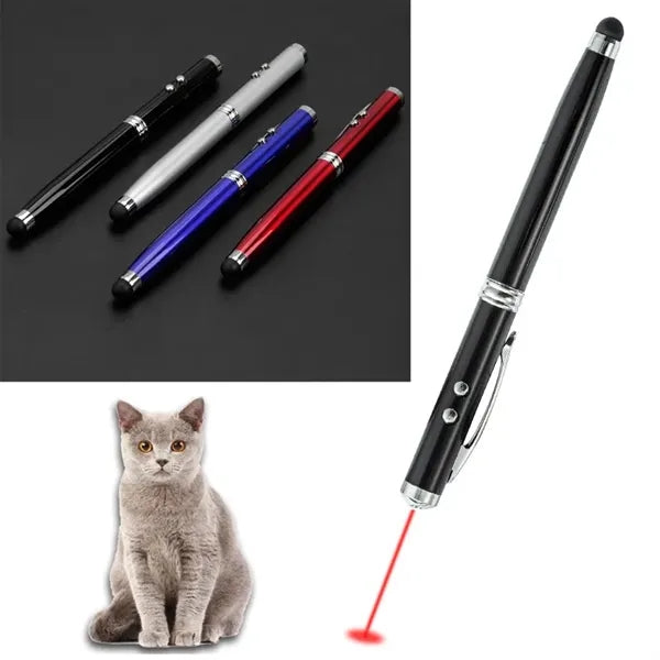 4-in-1 Metal Ballpoint Pen With Stylus & LED & Pocket Clip