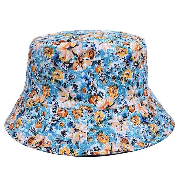 Cotton Floral Printed Sunshade Reversible Bucket Hat
