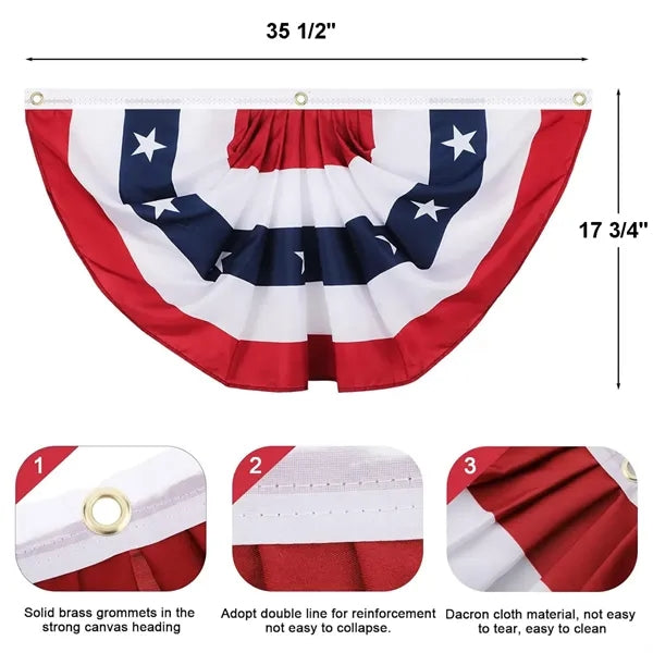 American Pleated Fan Flags