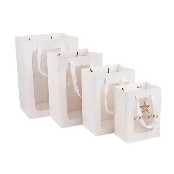 Brown Paper Gift Bags with Transparent Window