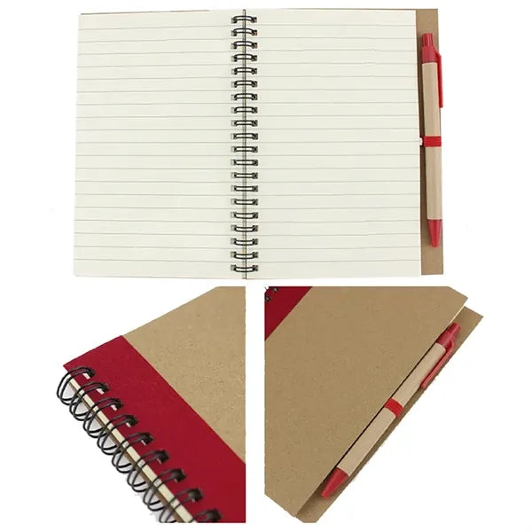 A5 Kraft Paper Lined Notebook With Pen