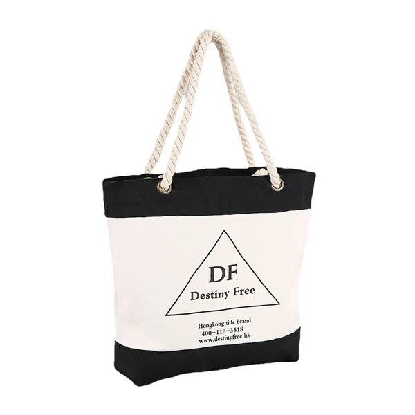 12 Oz Cotton Resort Tote with Rope Handle 16" x 12" x 4"