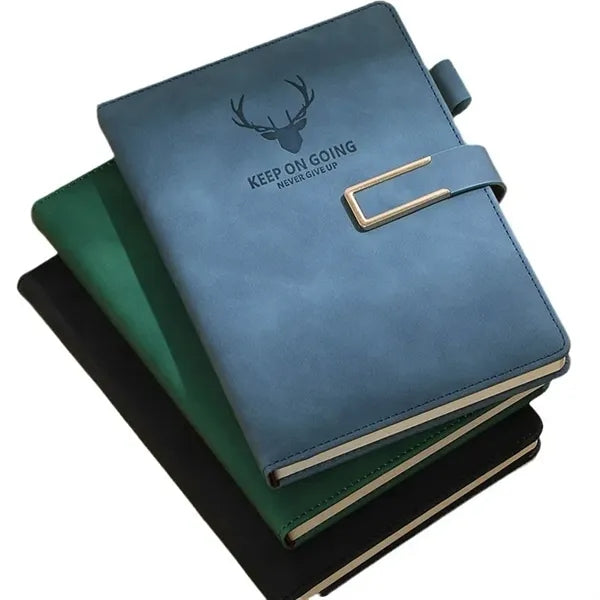 A5 Lined PU Leather Hardcover Notebook Pen & Magnetic Buckle