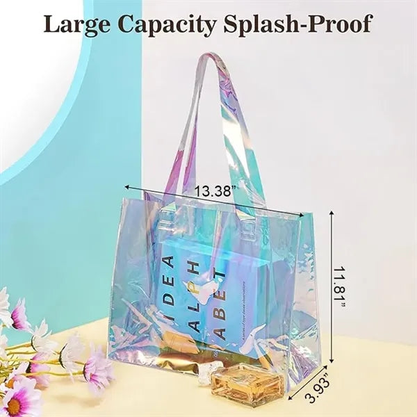 Fashion Laser Iridescent PVC Clear Waterproof Handbags