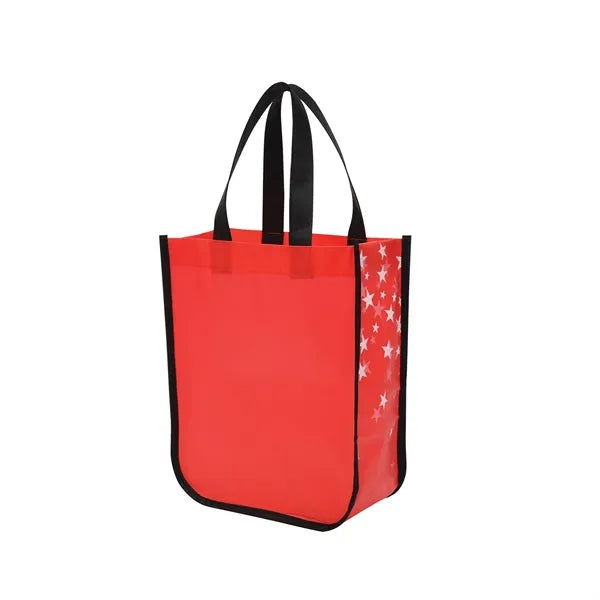 Round Corner Laminated Fashion Tote - 9"w x 11"h x 4"d