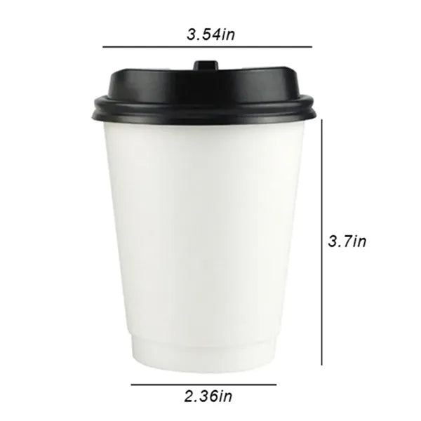 10OZ Full Color Double Wall Disposable Coffee Cups with Lid