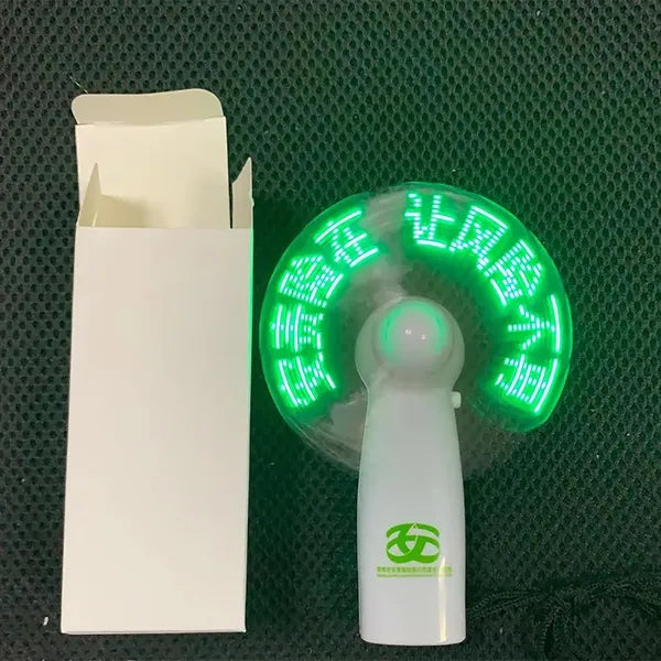 Message Editable Mini Flash Led Fan
