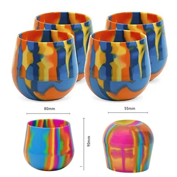 14oz Tie Dye Silicone Unbreakable Wine Glass Cup