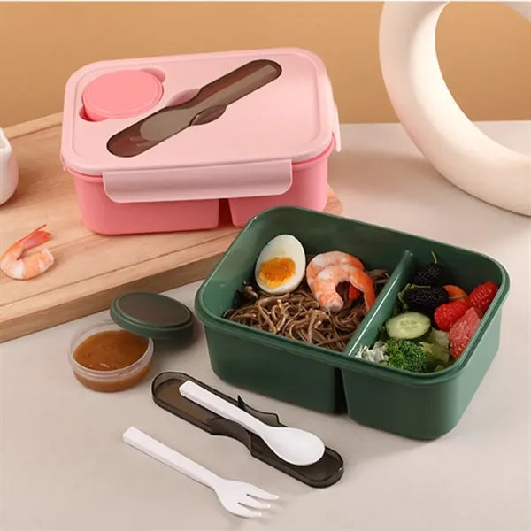 50MOQ Large Capacity Wheat Straw Lunch Box With Fork Spoon