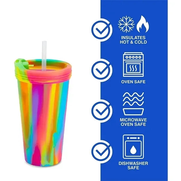 16oz Colorful Silicone Pint Cup