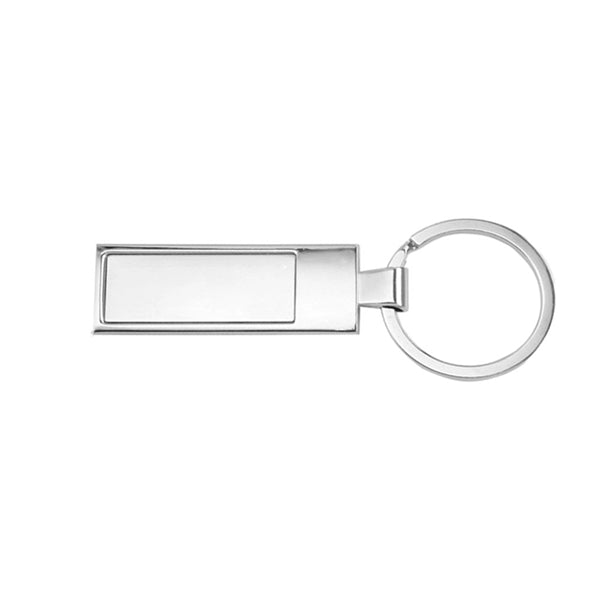 Rectangle Shaped Metal Keychain - Full Color Dome