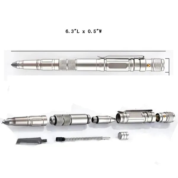 Versatile Multi-Tool Pen with LED, Ruler, and Stylus