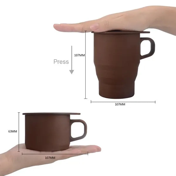 Portable Silicone Foldable Water Bottle Coffee Cup with Hand