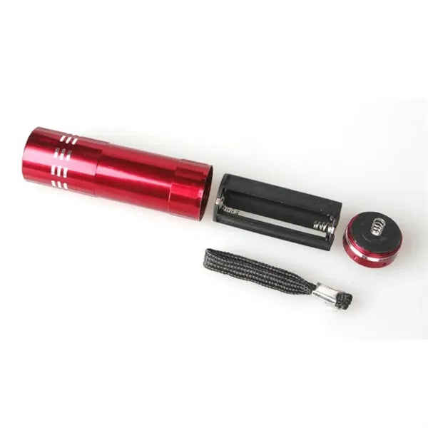 Aluminum 9 LED Flashlight W/Strap