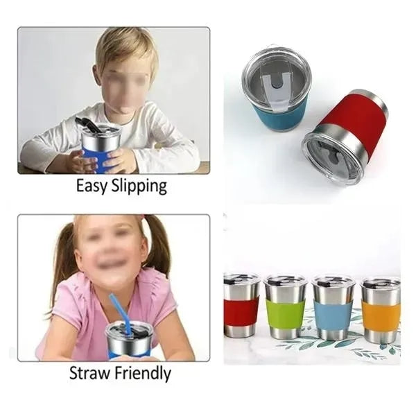 12oz Stainless Steel Cup Heat-Insulated Spill-Proof Le