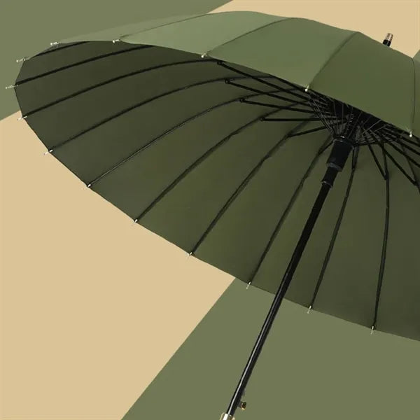 24 Ribs Bone Large Business Golf Umbrella With Pu Handle