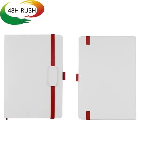 Business PU Soft Leather A5 Notepad w/ Strap and Pen Set
