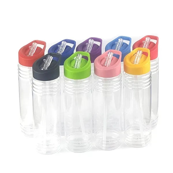 24oz Plastic Sport Water Bottle With Straw