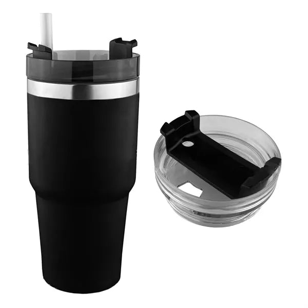 20oz. Stainless Steel Double Wall Coffee Mug with Straw
