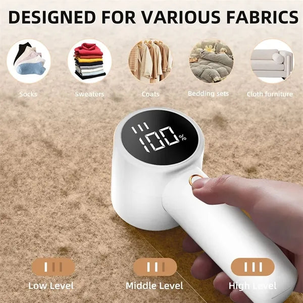 Rechargeable Fabric Shaver 6-blade 3-speed with LED Display