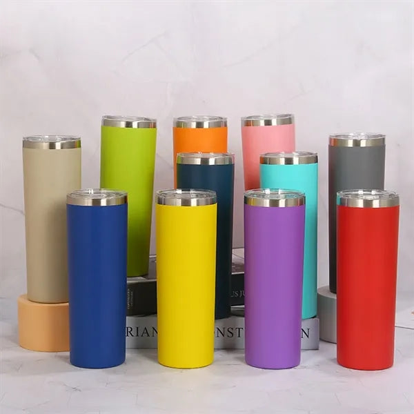 20oz. Stainless Steel Insulated Skinny Tumbler With Straws