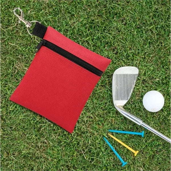 Zippered Golf Ball Pouch w/ Carabiner