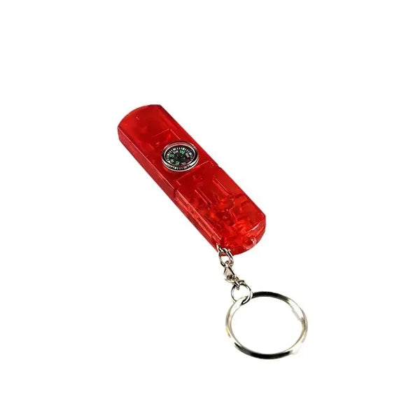 3 in 1, Whistle / Compass / Flash Light Key Chain