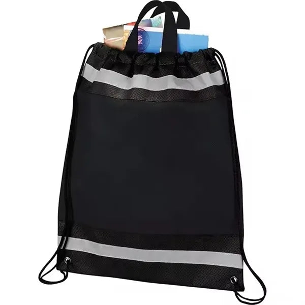 Reflective Tote Drawstring Bag Sports Gym Backpack