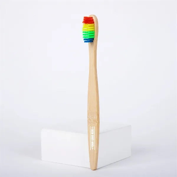 Eco-Friendly Rainbow Bristle Biodegradable Bamboo Toothbrush