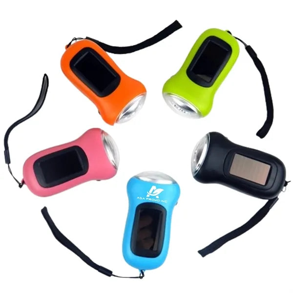 Solar LED Hand Crank Flashlight