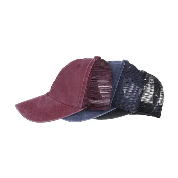 Distressed Ponytail Baseball Cap