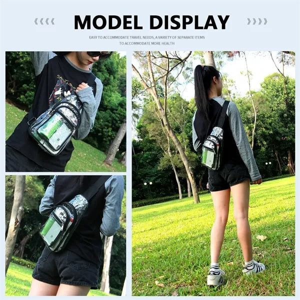 Women Personalized Travel PVC Clear Crossbody Purse Bags