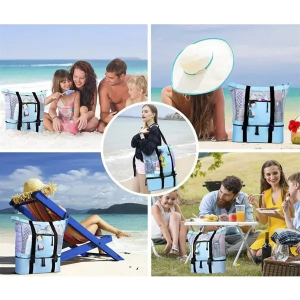 2-in-1 Outdoor Tourism Net Picnic Bag w/Insulation Cooler