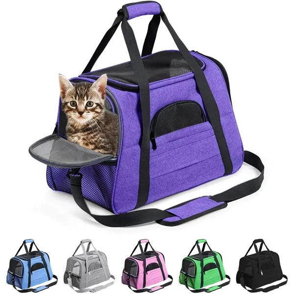 Collapsible Travel Pet Carrier w/ Cushion