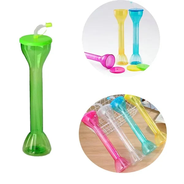 Multicolor 16oz Dumbbell Shaped Straw Slush Cup
