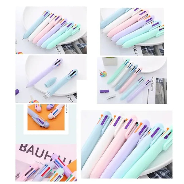 6-in-1 Multicolor Plunger-action Retractable Ballpoint Pen