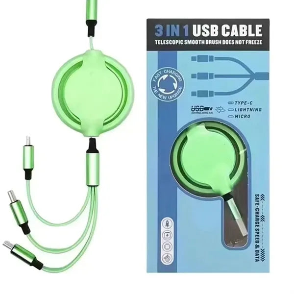 3 in 1 Retractable Charging Cable